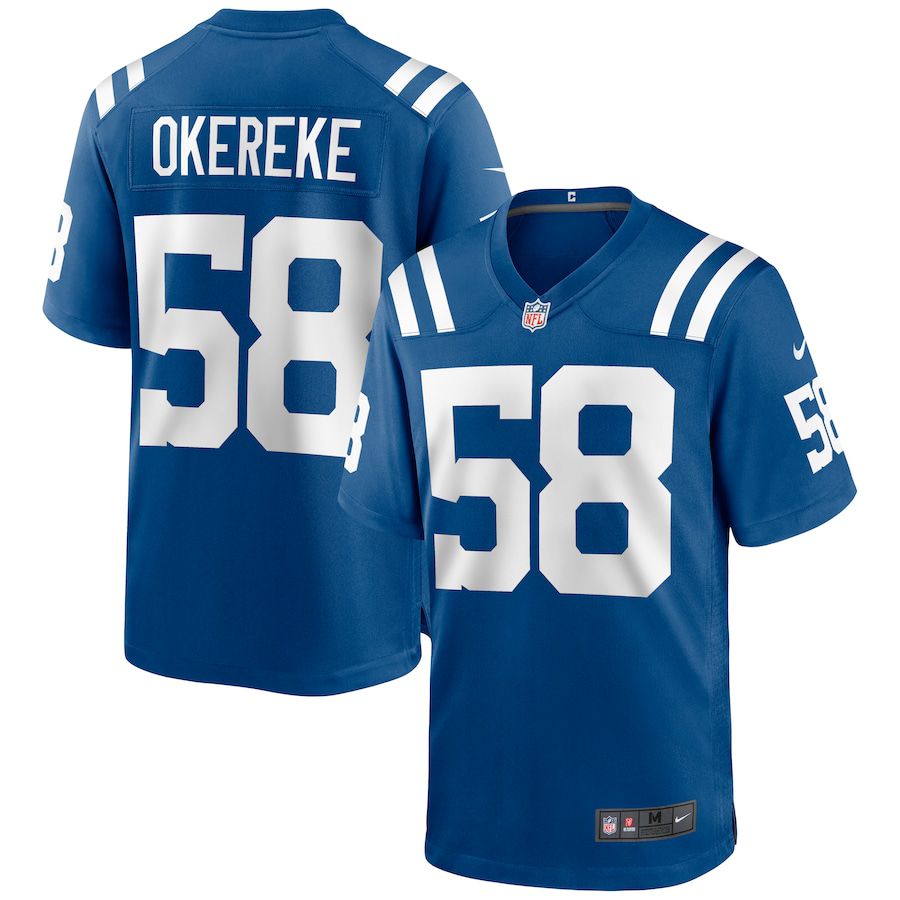 Men Indianapolis Colts 58 Bobby Okereke Nike Royal Game NFL Jersey